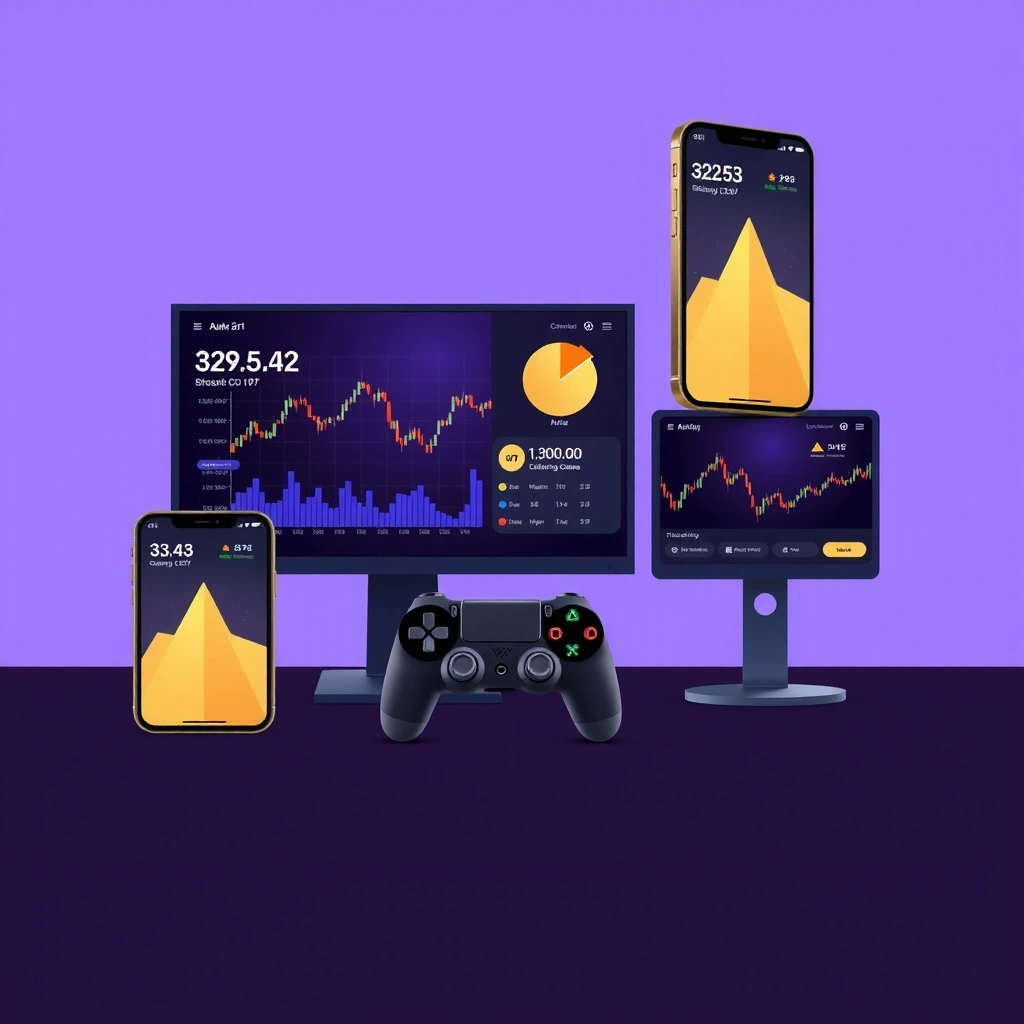 Gaming and finance technology illustration